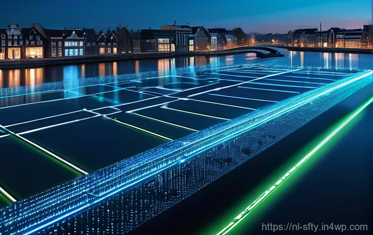 네트워크 보안 모니터링 도구의 침해 사고 대응 - **Prompt 1: The Digital Shield of the Netherlands**
A futuristic, high-tech digital shield, glow...