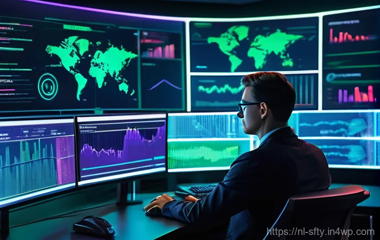 전문가가 추천하는 네트워크 보안 모니터링 도구 - **Prompt 1: Proactive Network Vigilance**
"A vibrant, high-tech depiction of a modern IT securit...