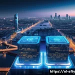 Home 21 네트워크 보안 모니터링을 위한 클라우드 솔루션 - A modern, sleek data center environment blending physical on-premise servers with dynamic cloud infr...