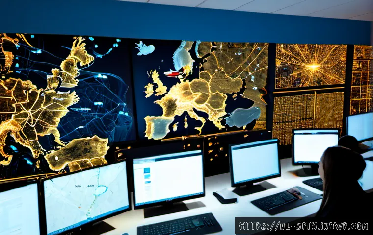 Home 17 네트워크 보안 모니터링 도구의 시장 동향 - Photorealistic modern cybersecurity operations center in Amsterdam, diverse Dutch IT analysts monito...
